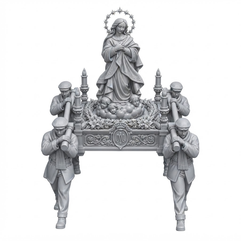 Virgin Mary Processional Statue free 3D printable STL