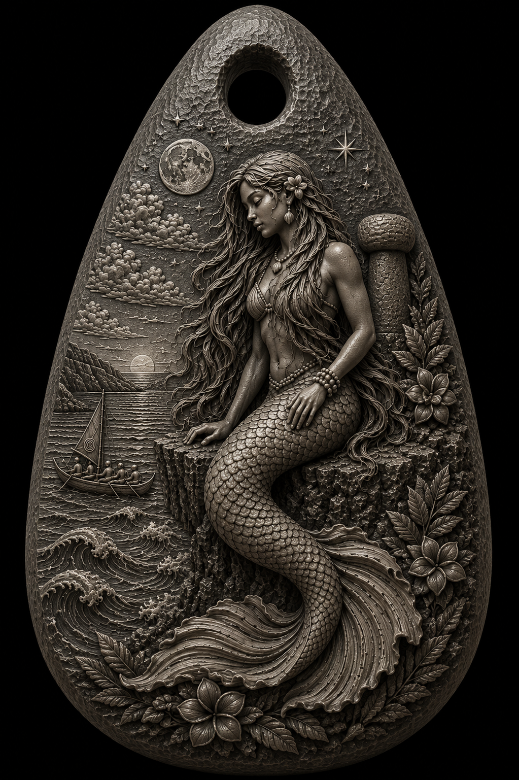 Mermaid Pendant Sculpture free 3D printable STL