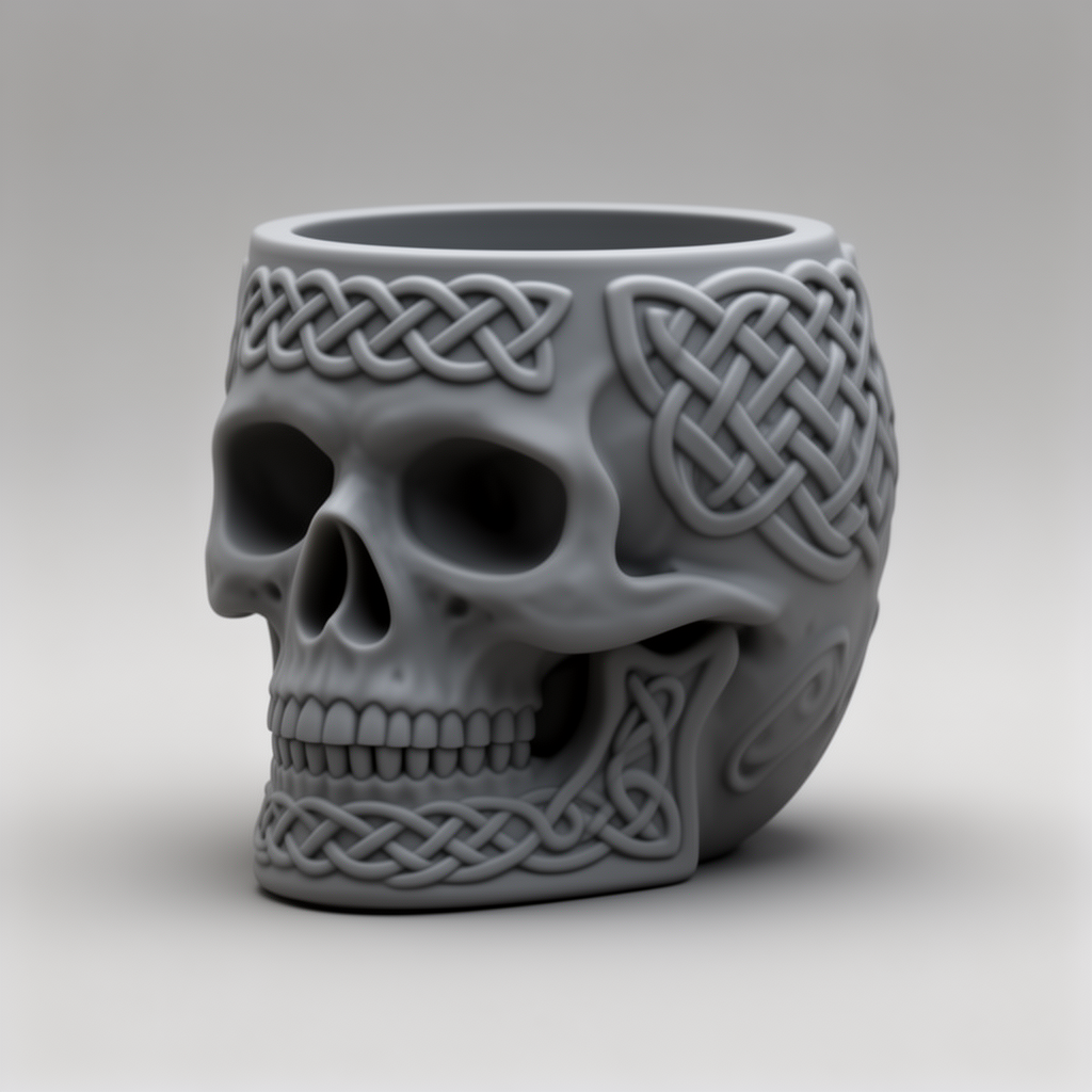 Celtic Skull Planter free 3D printable STL