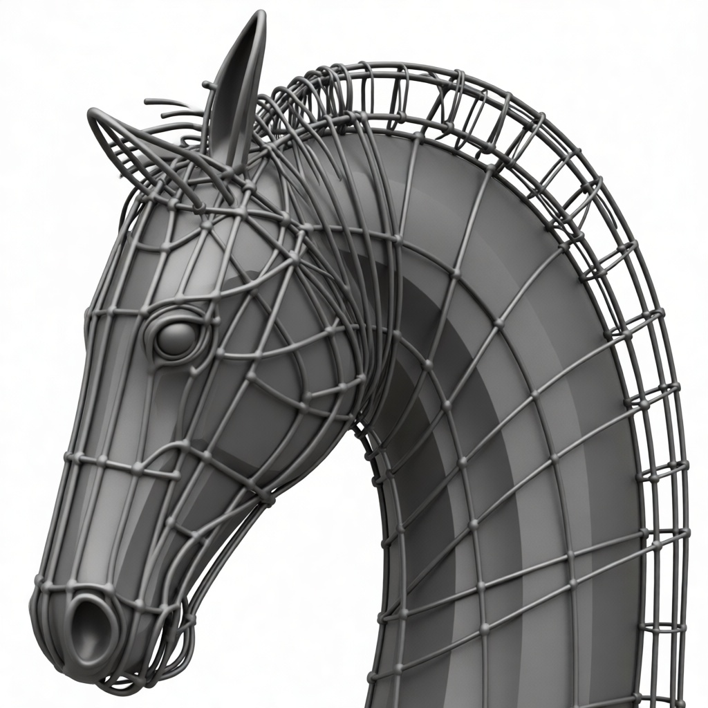 Horse Head Sculpture free 3D printable STL