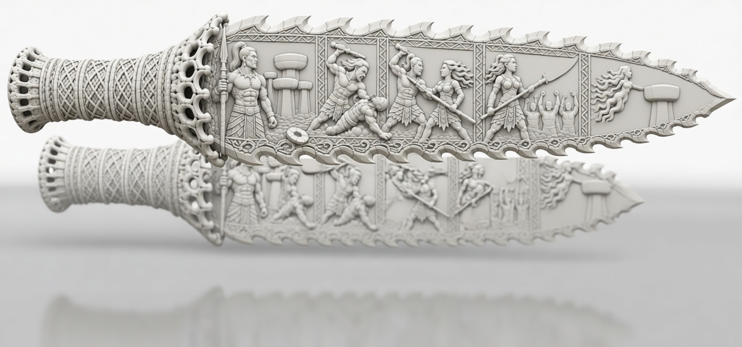 Epic Warrior Battle Dagger free 3D printable STL