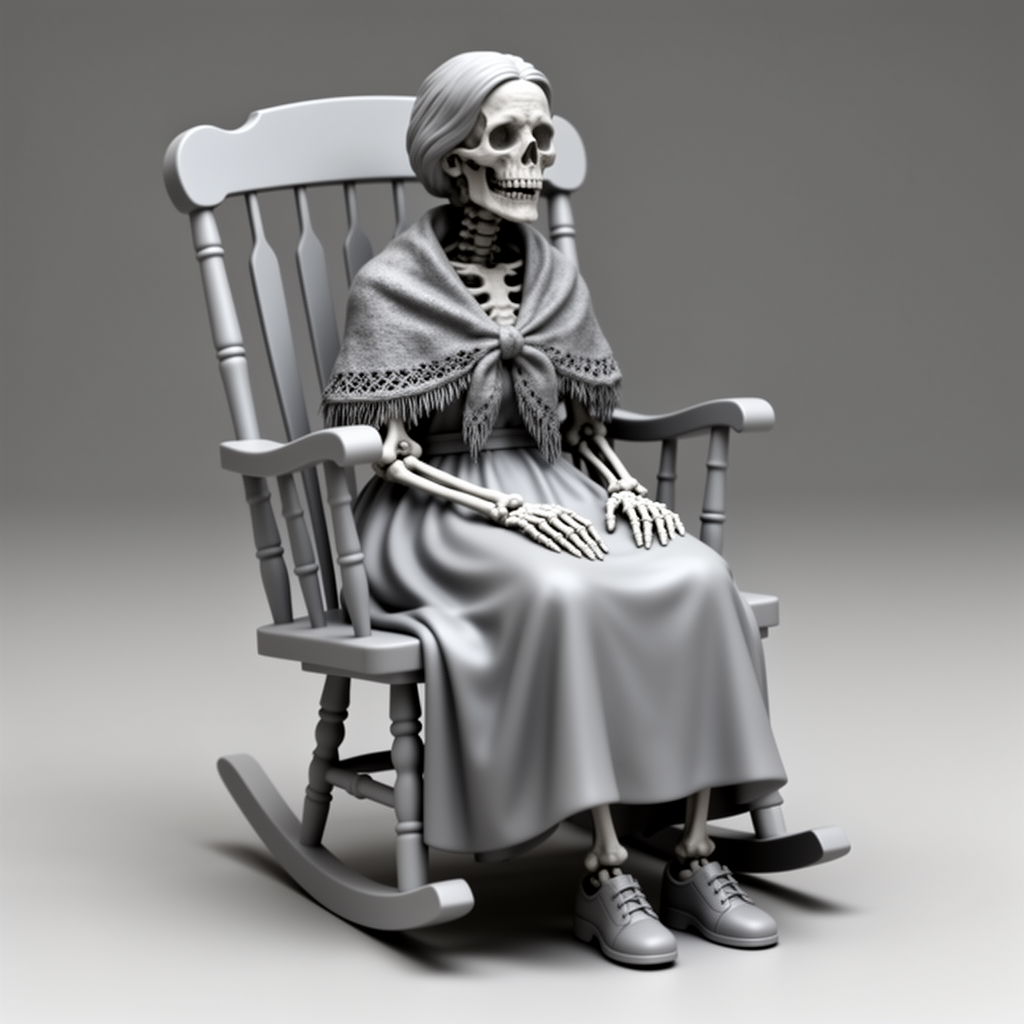 Old Woman Skeleton Statue free 3D printable STL