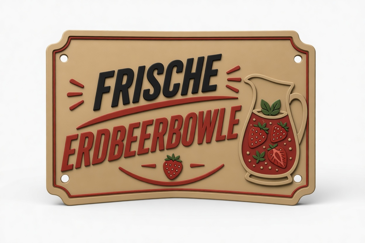 Frische Erdbeerbowle Sign free 3D printable STL