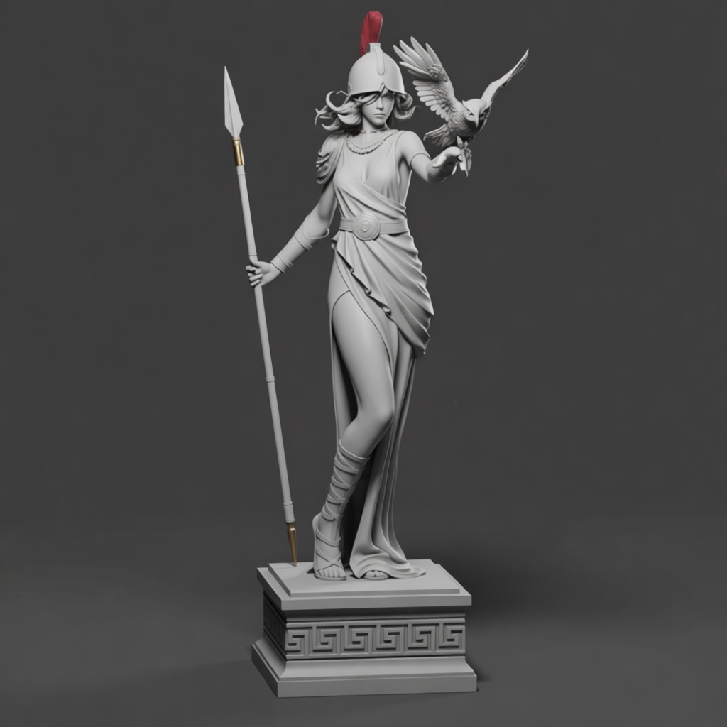 Athena Goddess Statue free 3D printable STL