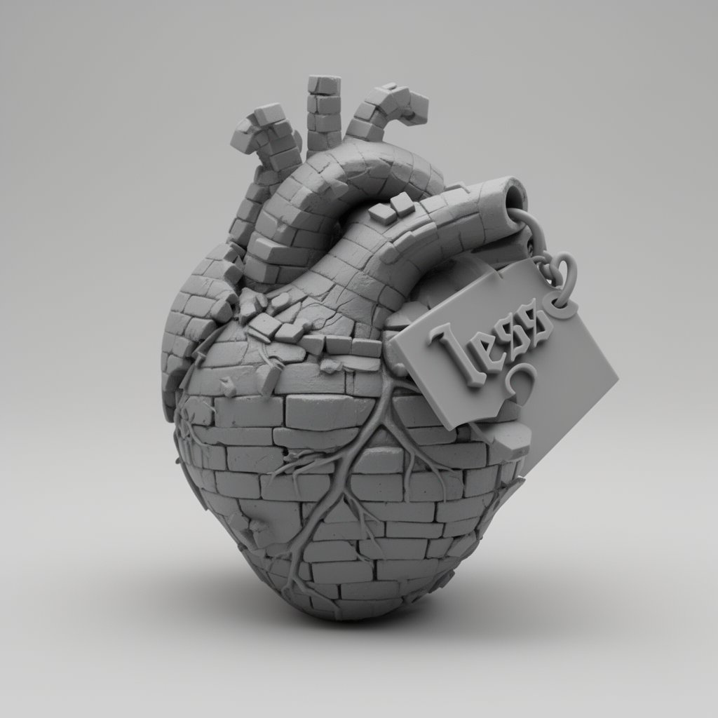 Brick Heart Sculpture free 3D printable STL