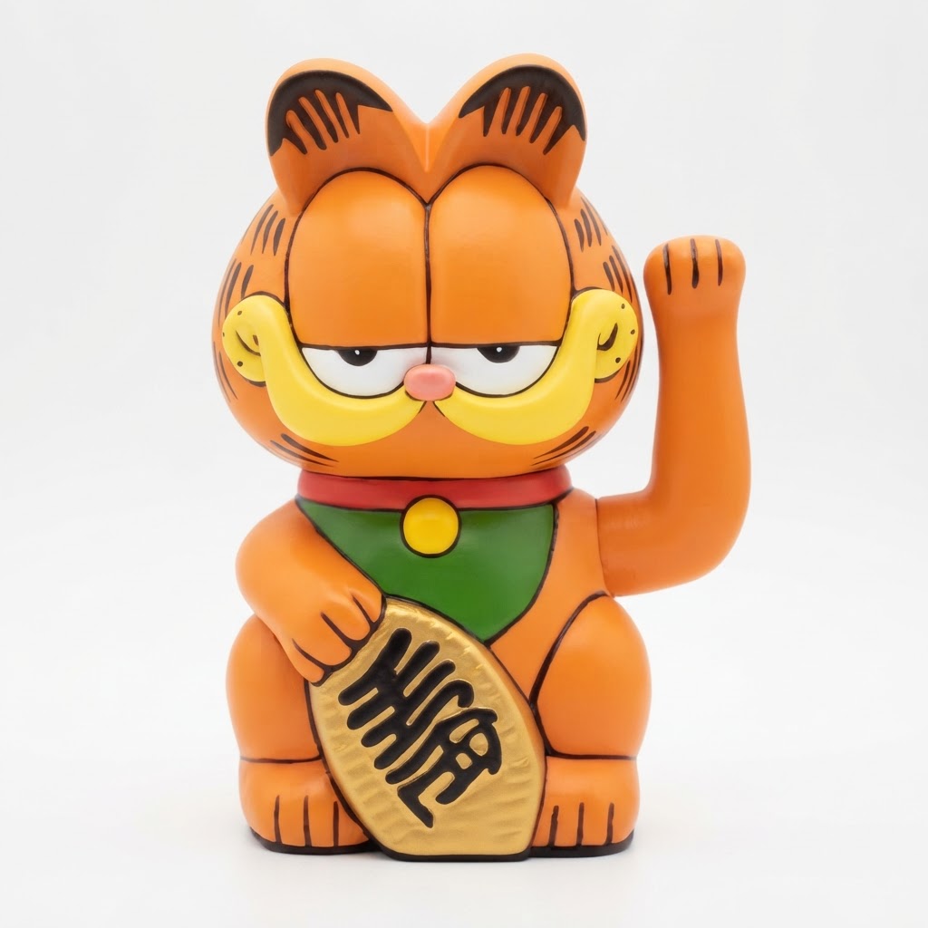 Garfield Maneki Neko Figurine free 3D printable STL