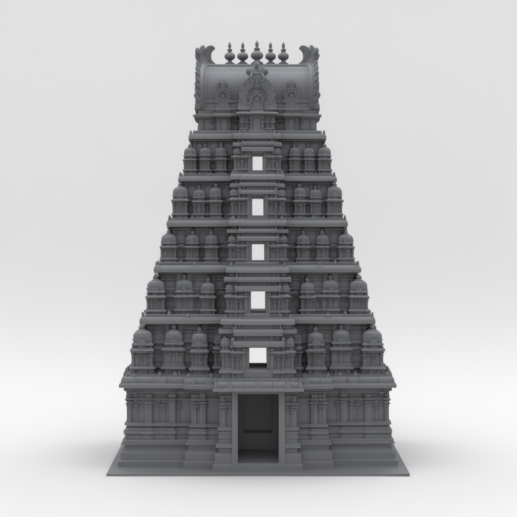 South Indian Gopuram Sculpture free 3D printable STL