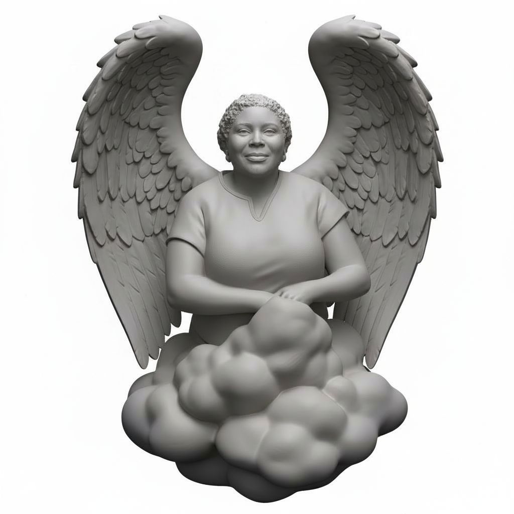Serene Angel Sculpture free 3D printable STL