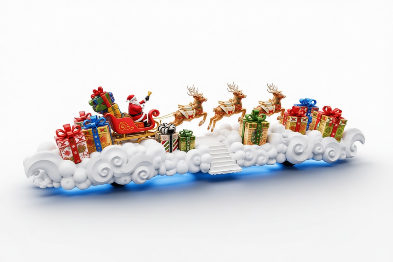 Santa Sleigh Figurine free 3D printable STL