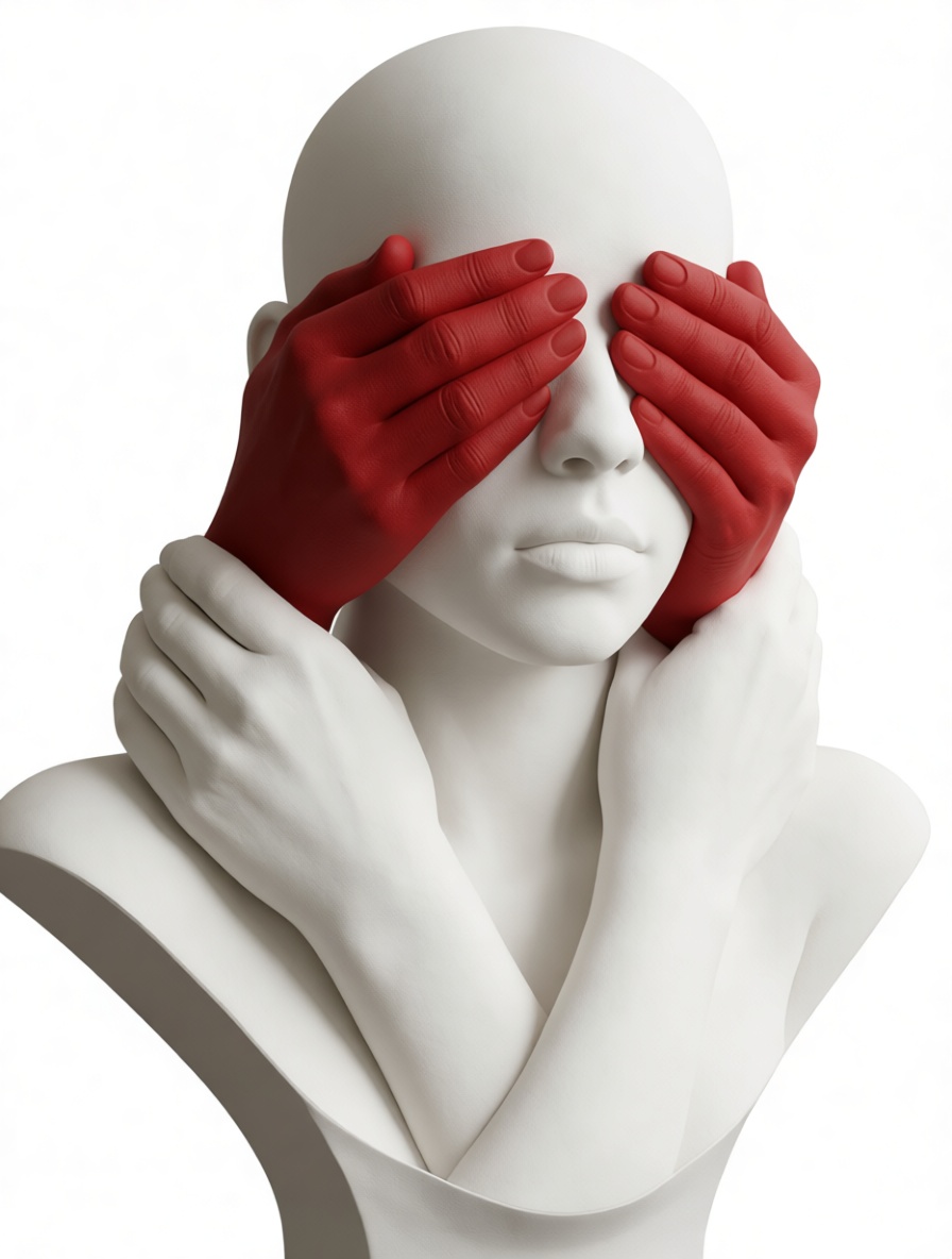 Hands Covering Face Bust free 3D printable STL