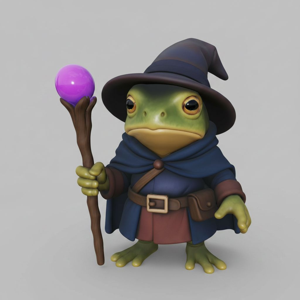 Frog Wizard Figurine free 3D printable STL