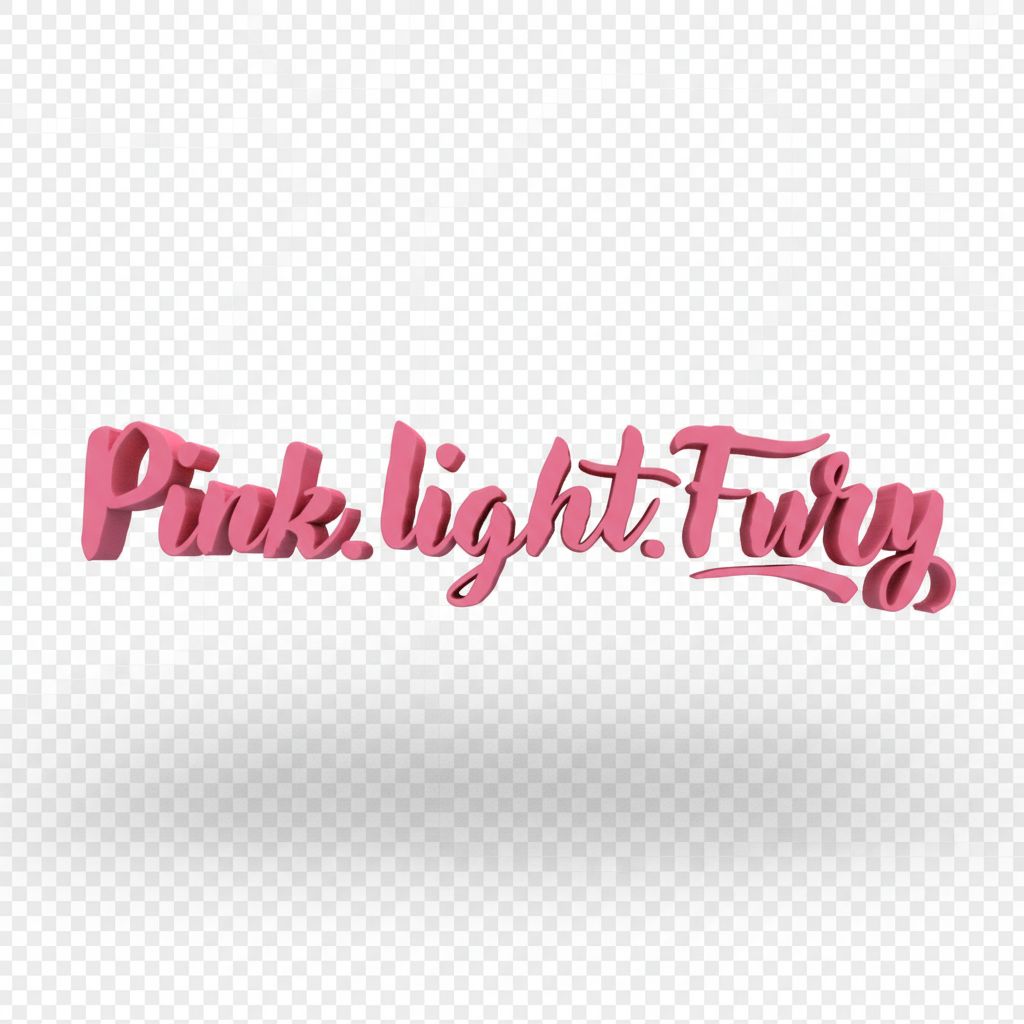 Pink Light Fury Text free 3D printable STL