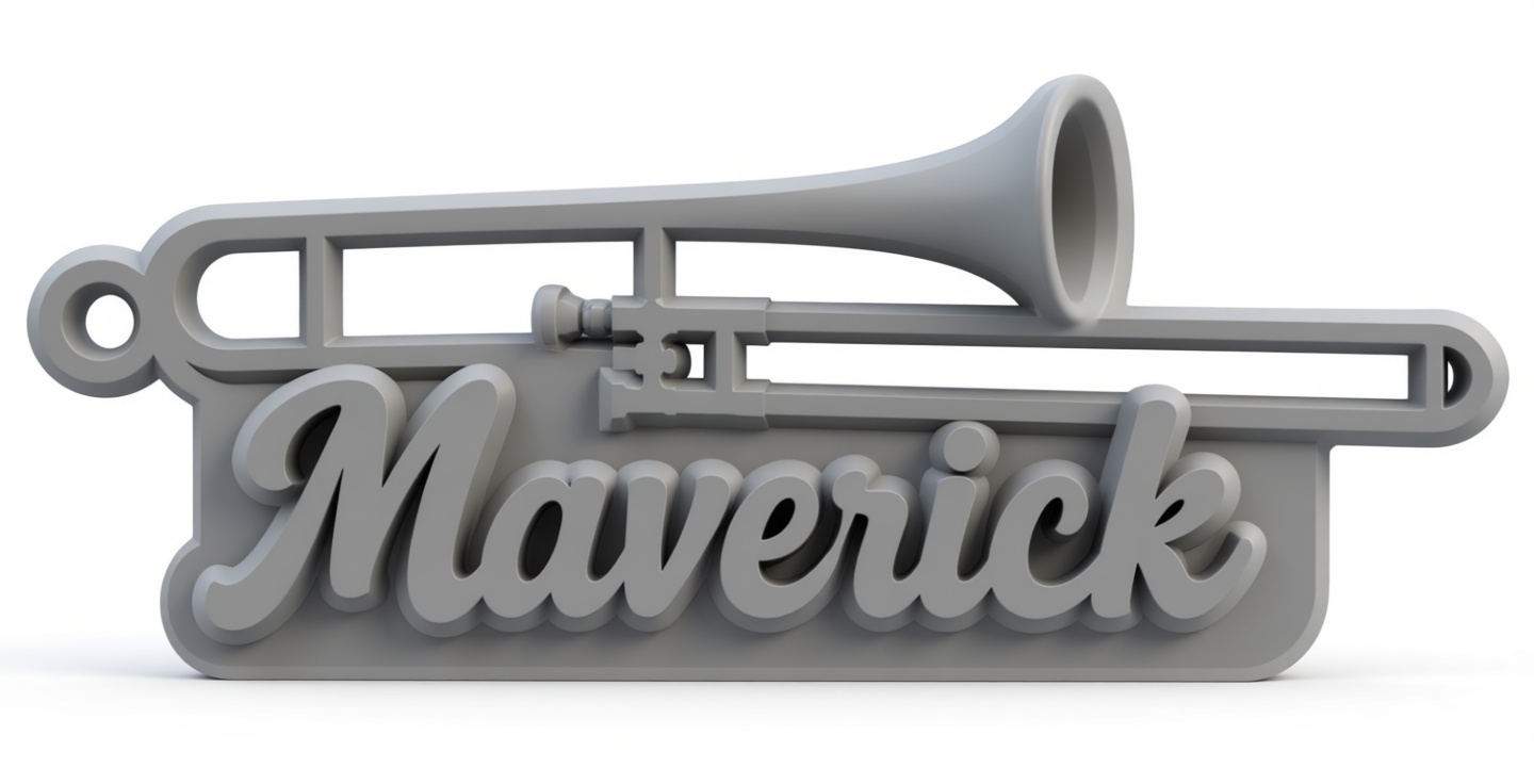 Trombone Maverick Keychain free 3D printable STL