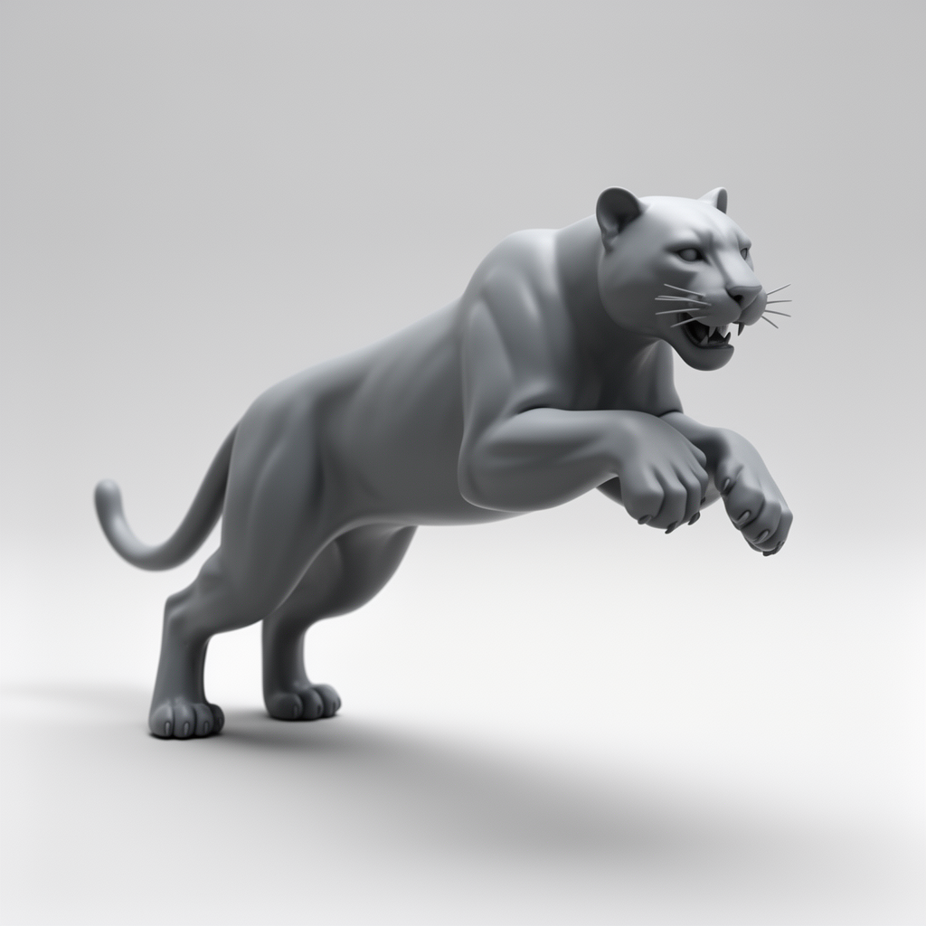 Jumping Jaguar Figurine free 3D printable STL