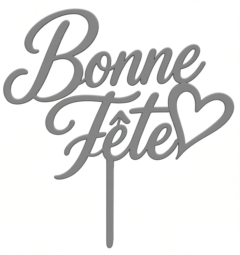 Bonne Fête Cake Topper free 3D printable STL