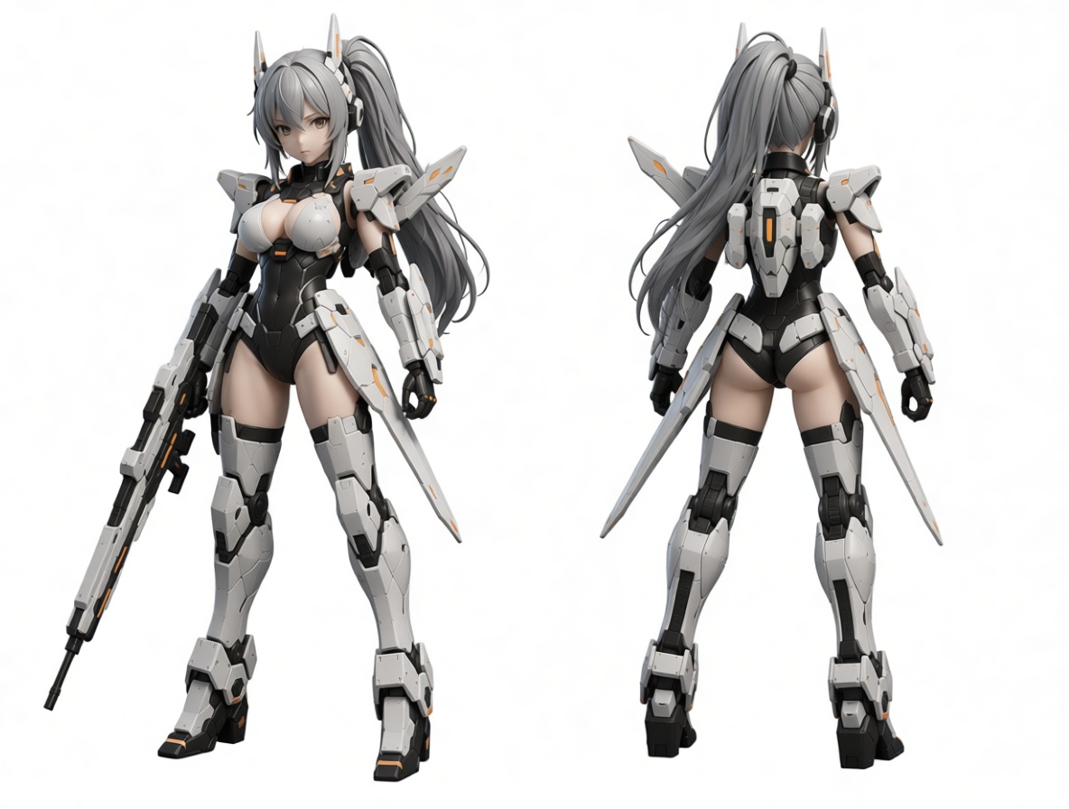 Armored Anime Mecha Girl Figurine free 3D printable STL