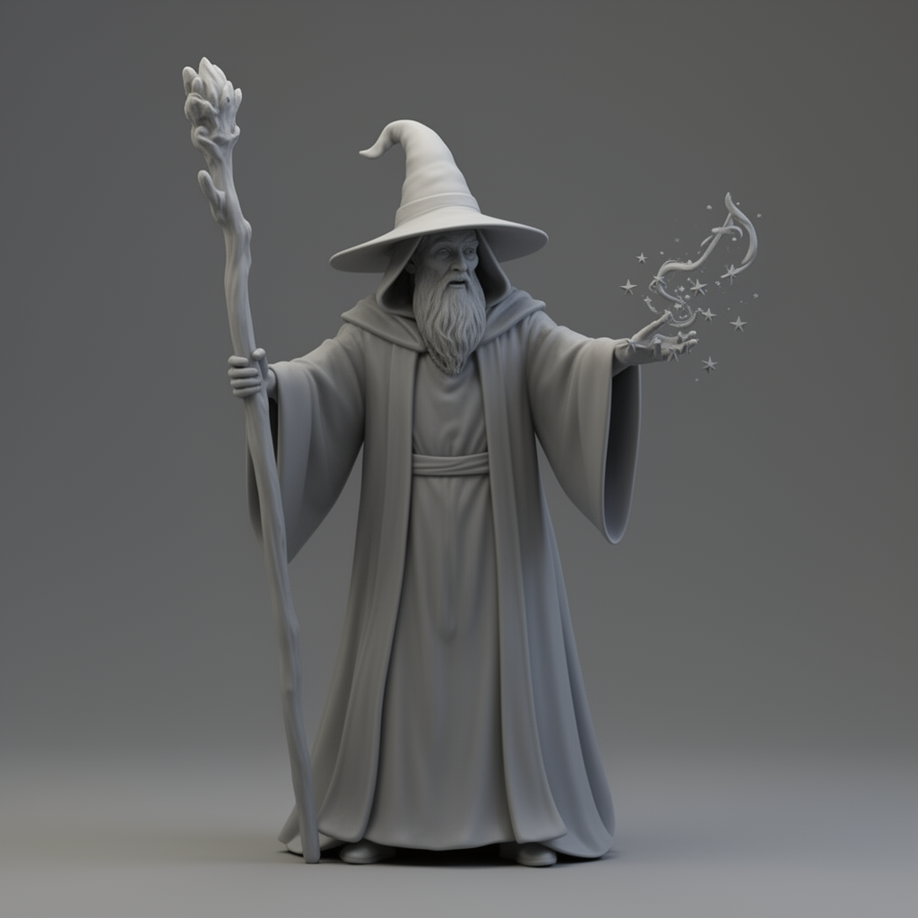 Merlin Wizard Figurine free 3D printable STL