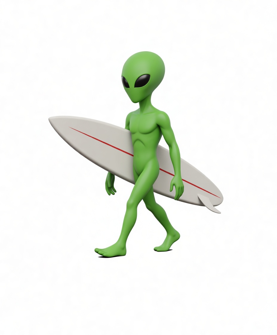Surfing Alien Figurine free 3D printable STL