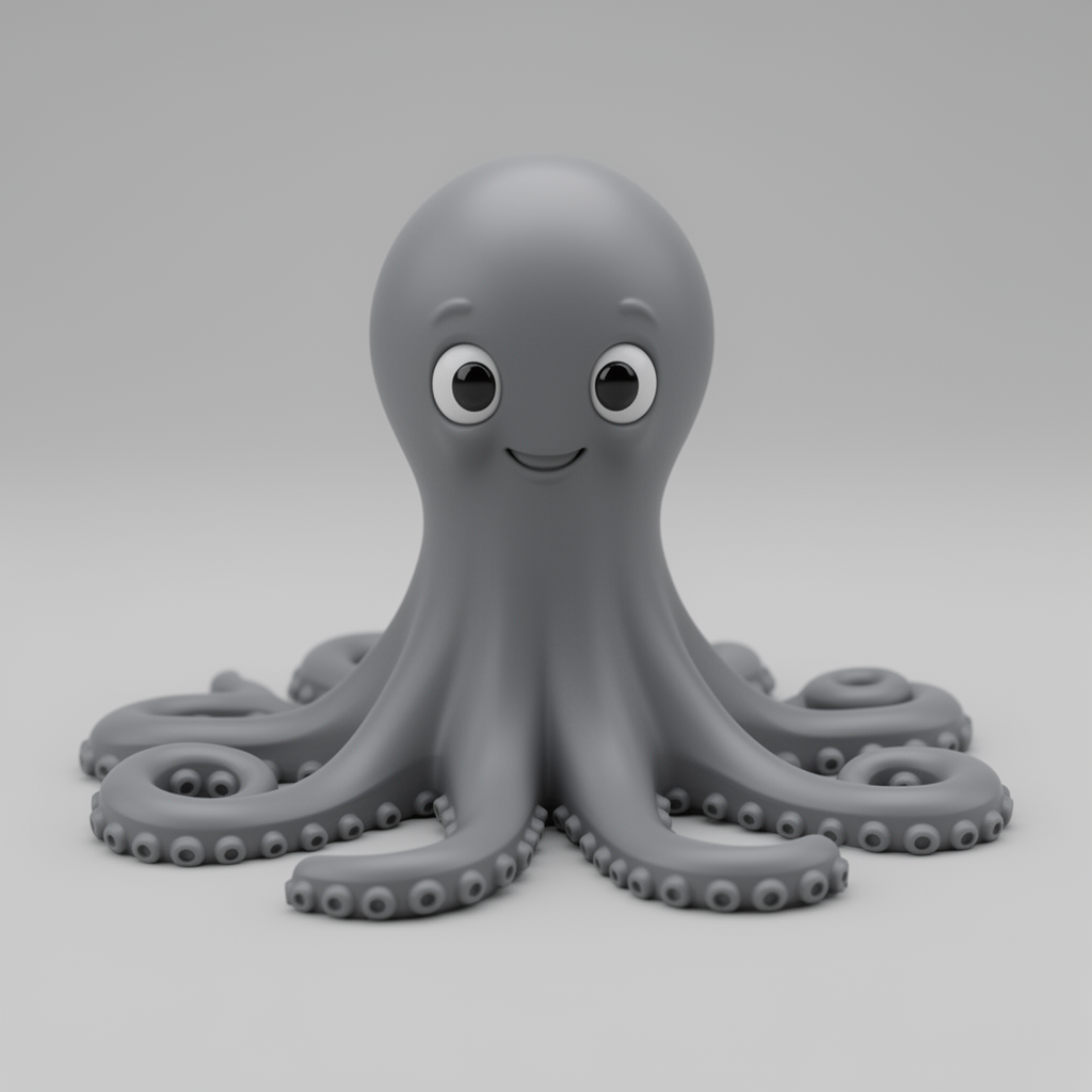 Friendly Kraken Figurine free 3D printable STL