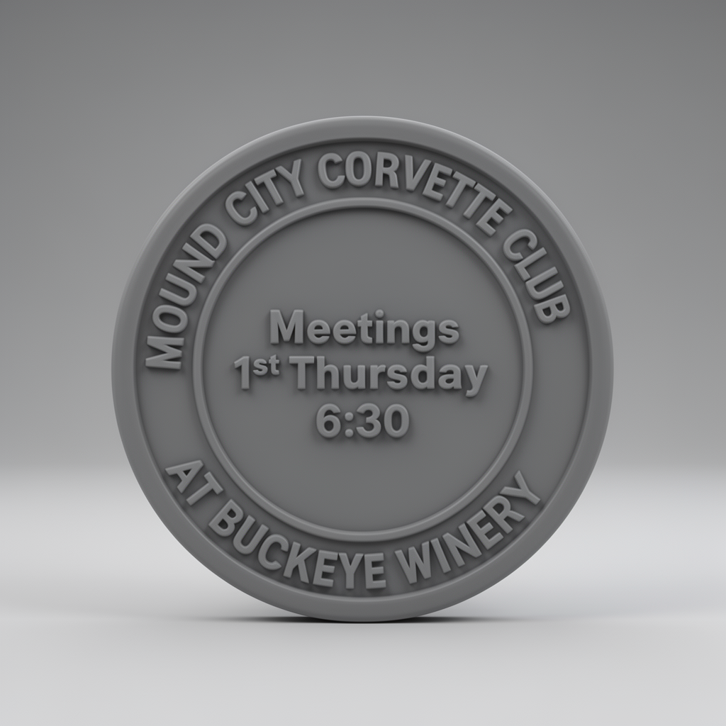Mound City Corvette Coin free 3D printable STL
