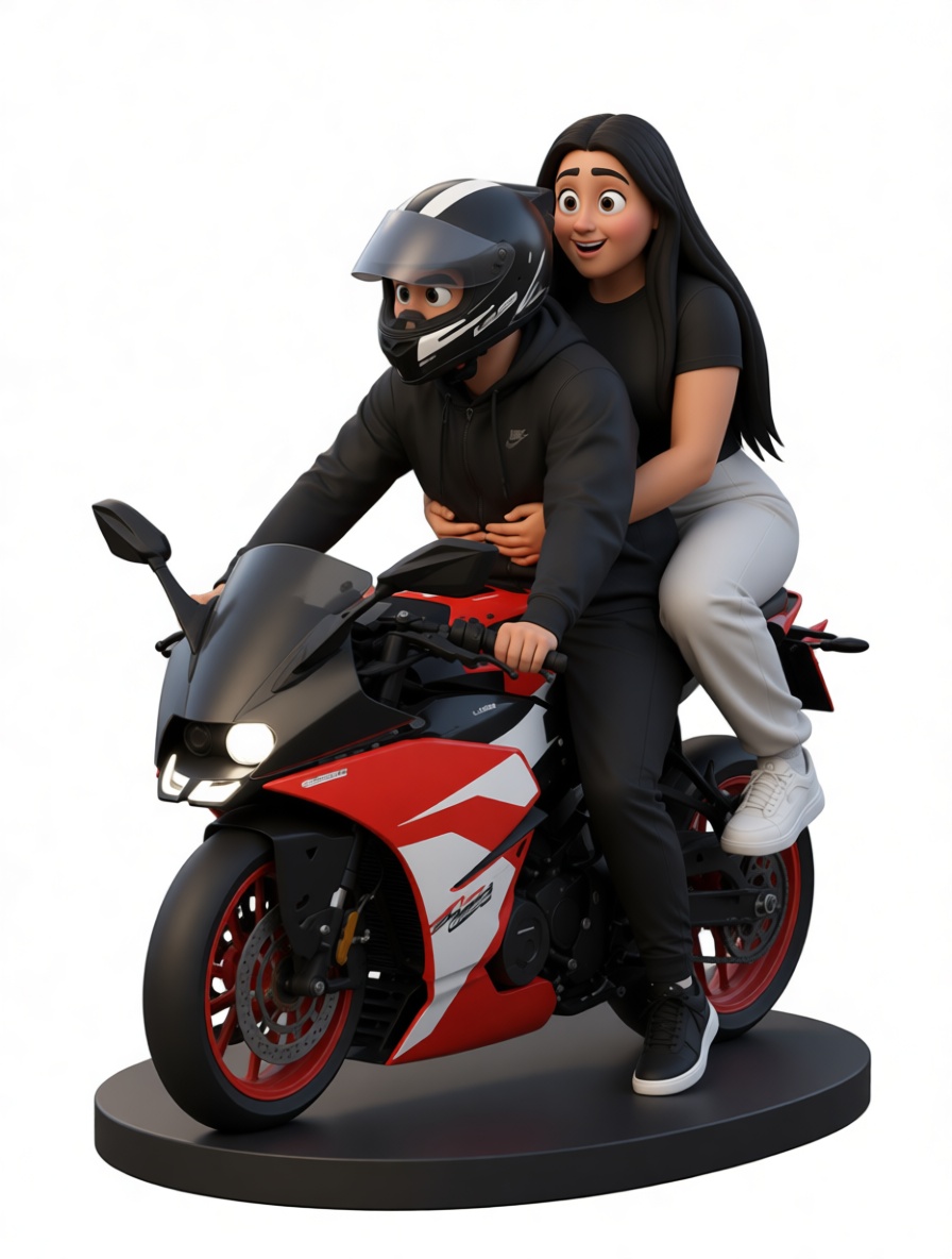 Couple on Sportbike Figurine free 3D printable STL