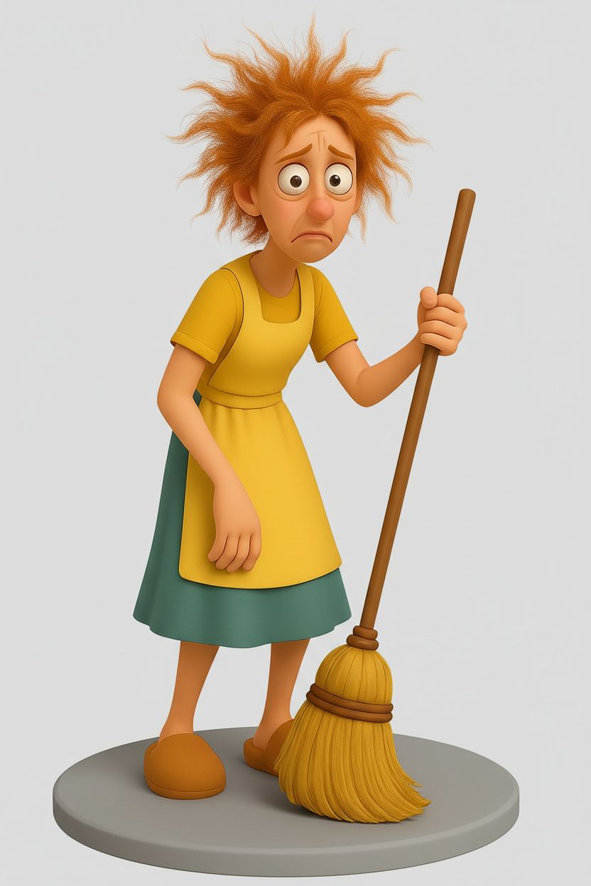 Sad Cleaning Lady Figure free 3D printable STL