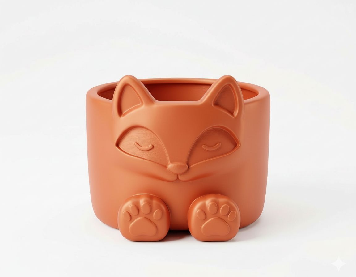 Sleeping Fox Planter free 3D printable STL