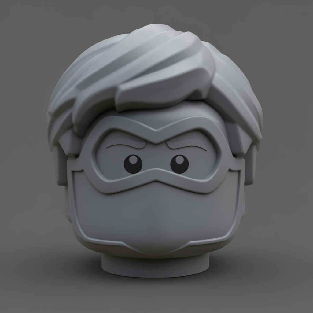 Lego Superhero Head Figurine free 3D printable STL
