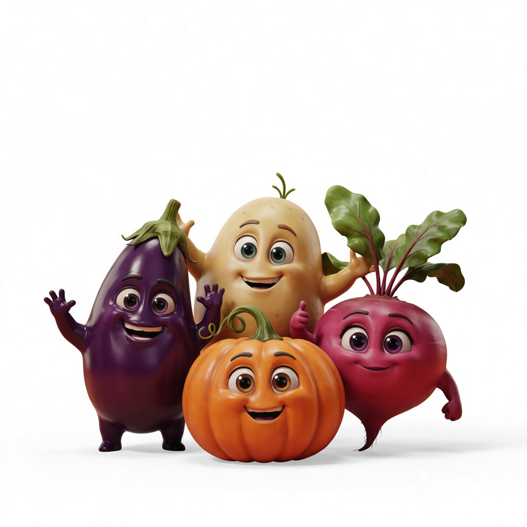 Friendly Vegetable Characters free 3D printable STL
