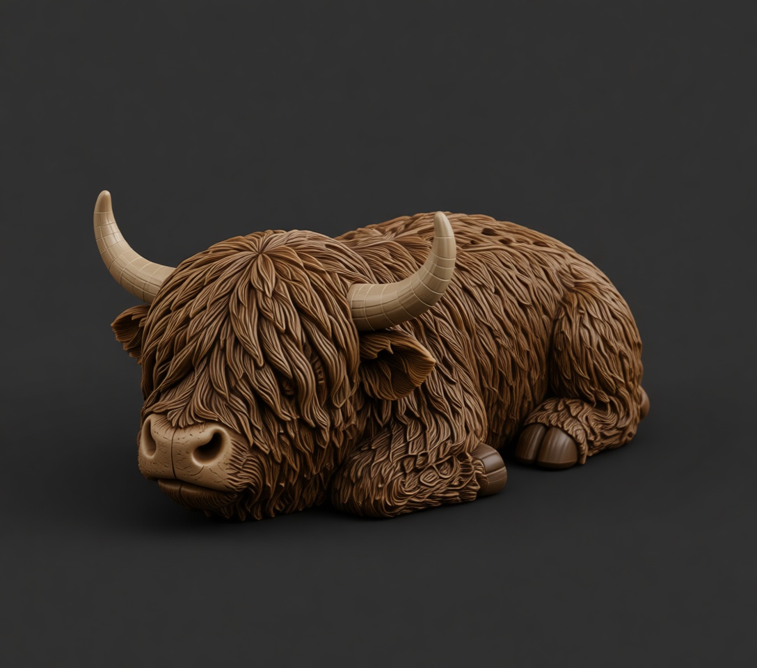 Highland Cow Figurine free 3D printable STL
