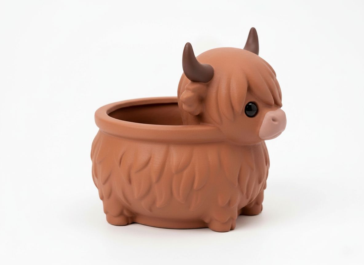 Highland Cow Planter free 3D printable STL