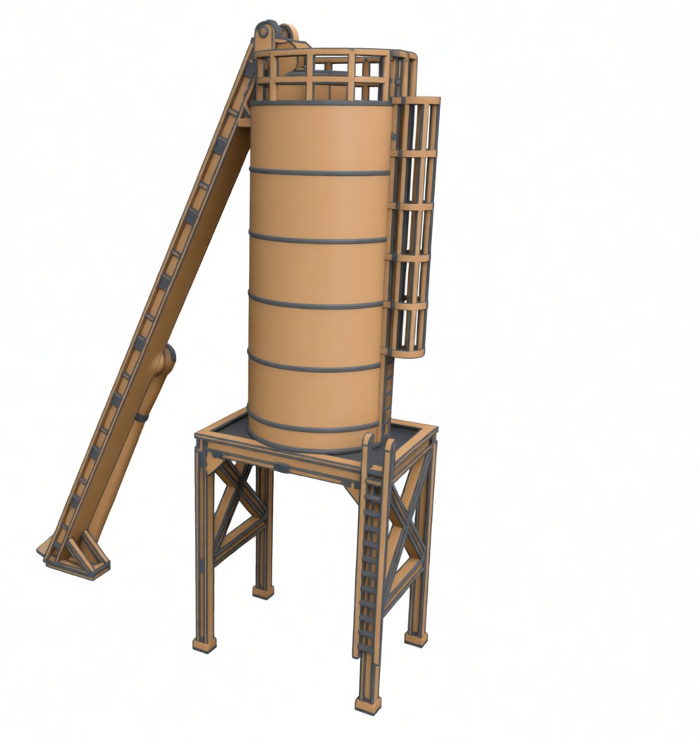 Industrial Silo Model free 3D printable STL