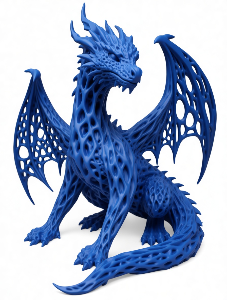 Hollow Lattice Dragon Figurine free 3D printable STL