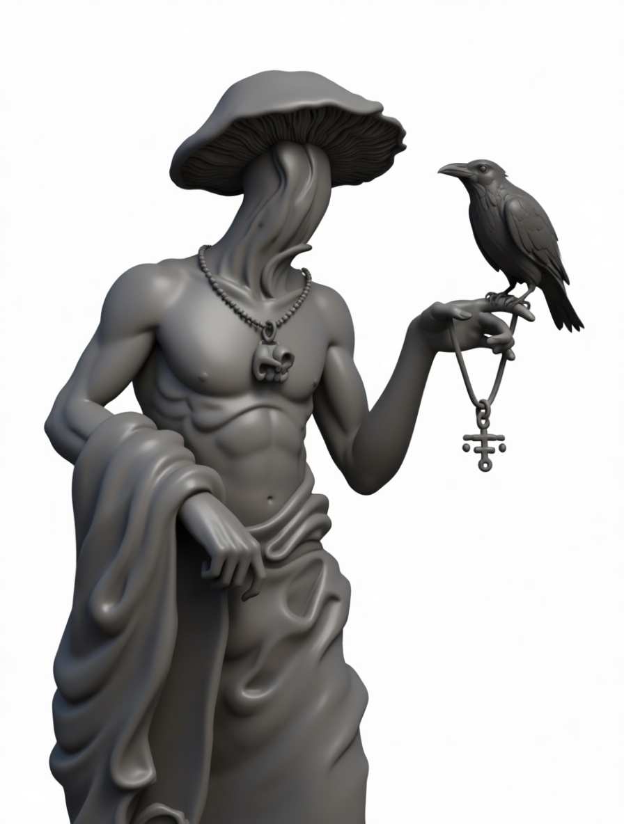 Mushroom Head Mystic Figurine free 3D printable STL