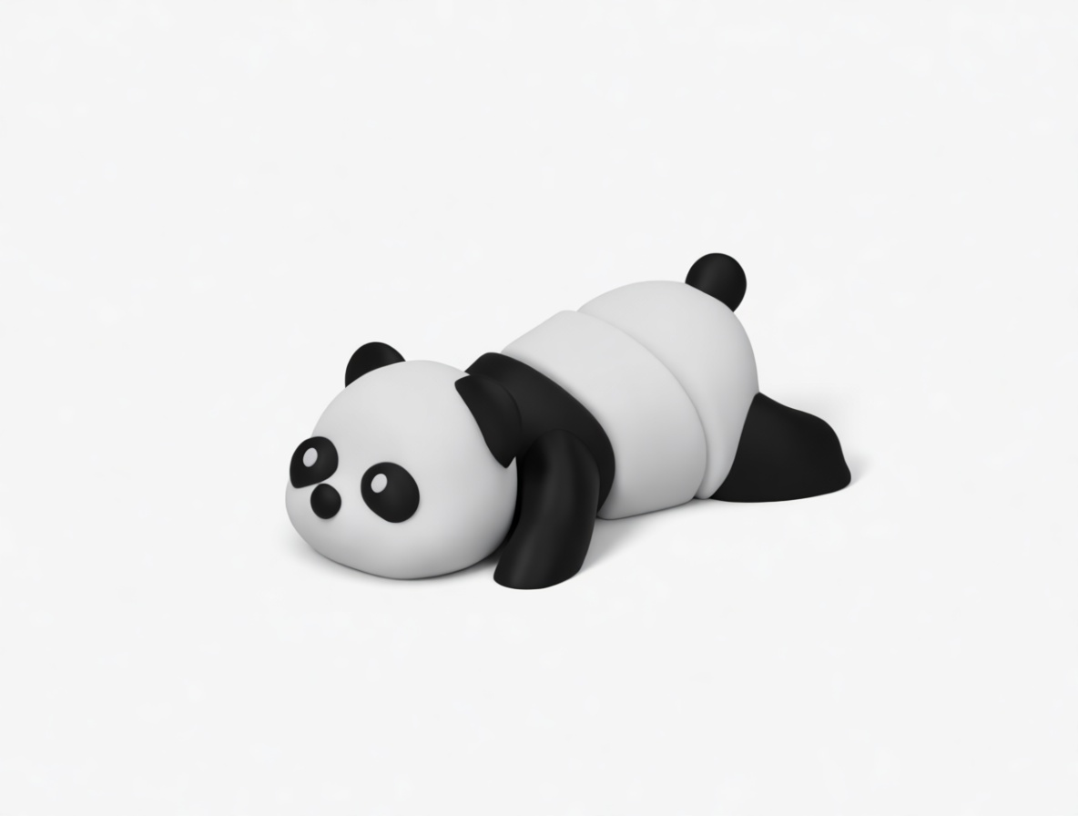 Cute Lying Panda Figurine free 3D printable STL