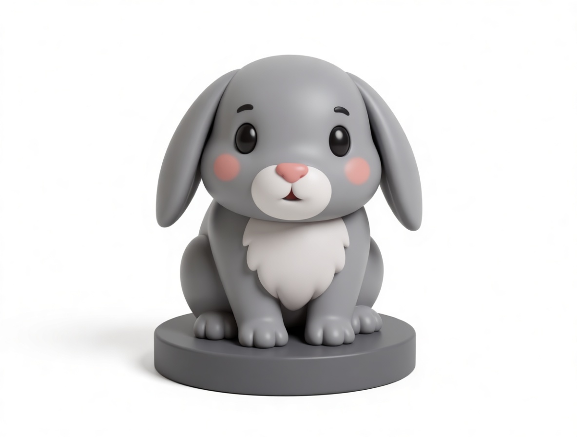 Gray Bunny Figurine free 3D printable STL