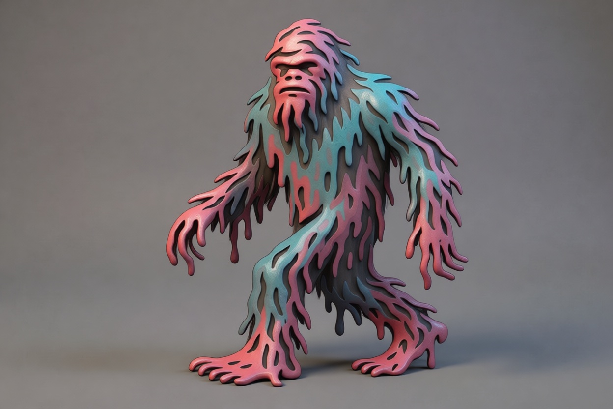 Melting Bigfoot Figurine free 3D printable STL