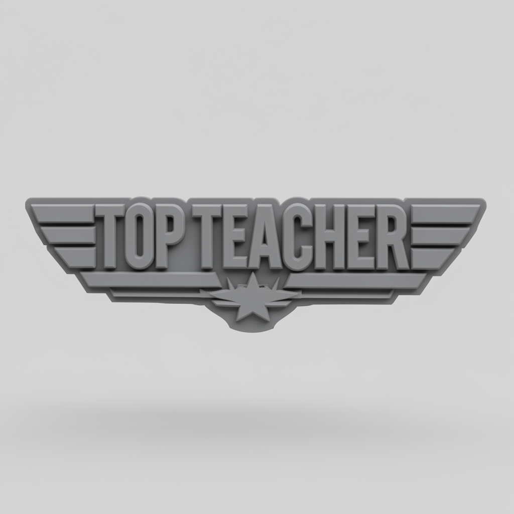 Top Teacher Logo Plaque free 3D printable STL
