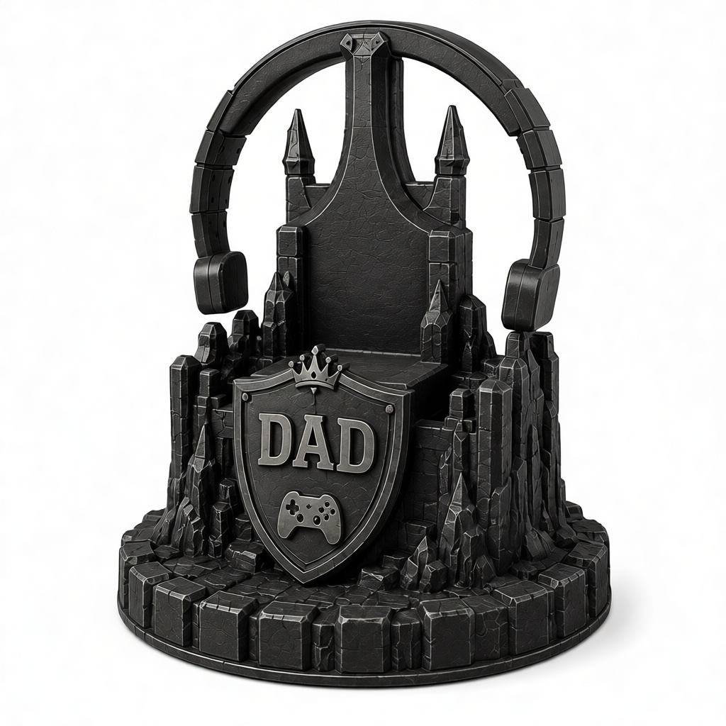 Dad Gamer Throne Figurine free 3D printable STL