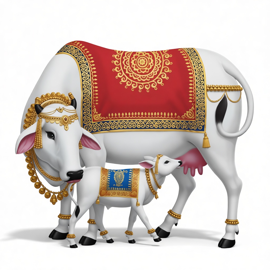 Indian Cow and Calf Figurine free 3D printable STL