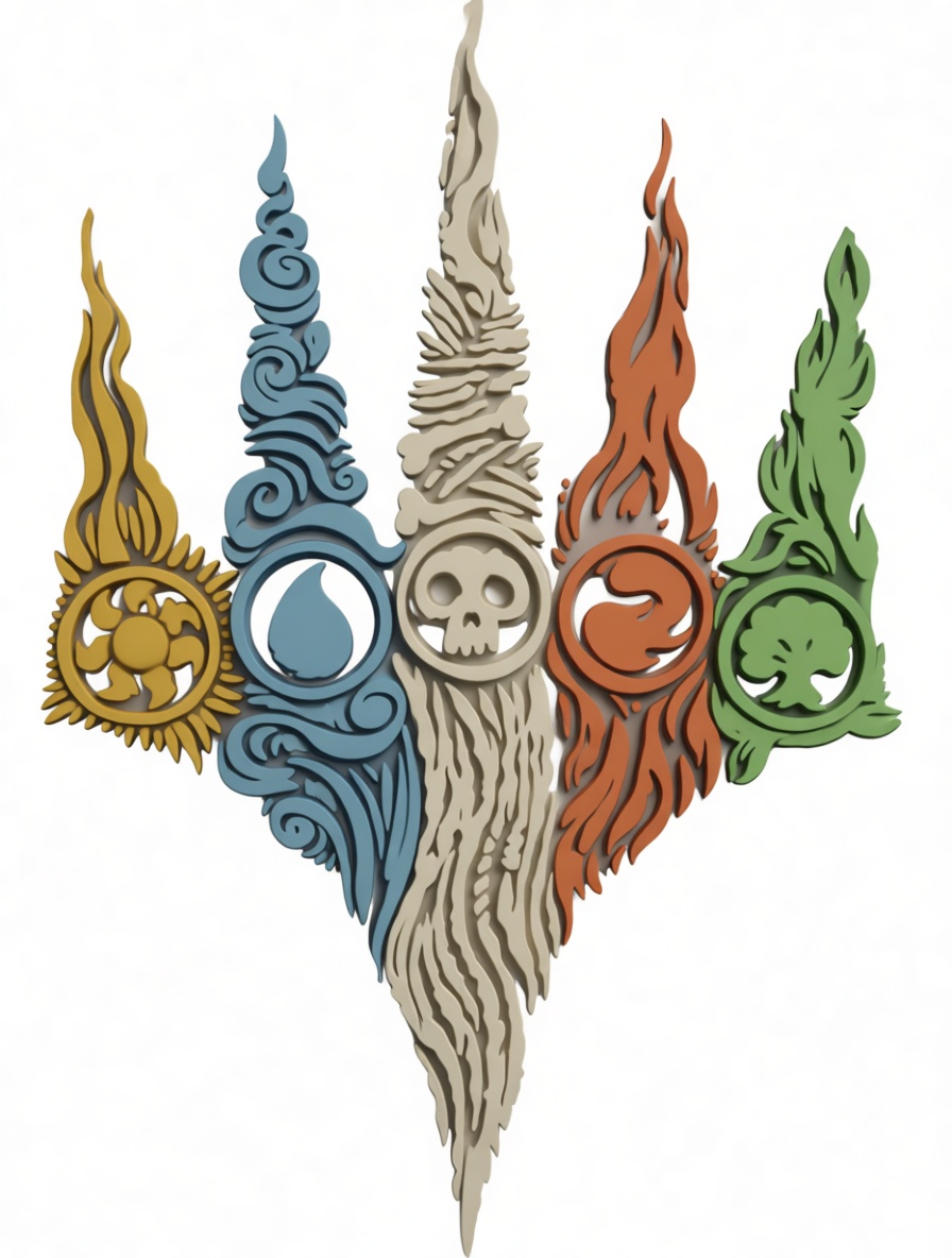 Magic The Gathering Color Symbols free 3D printable STL
