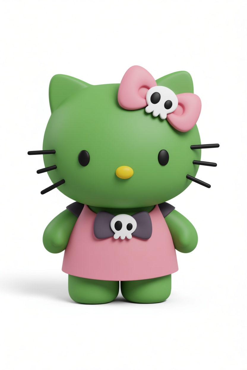 Green Hello Kitty Figurine free 3D printable STL