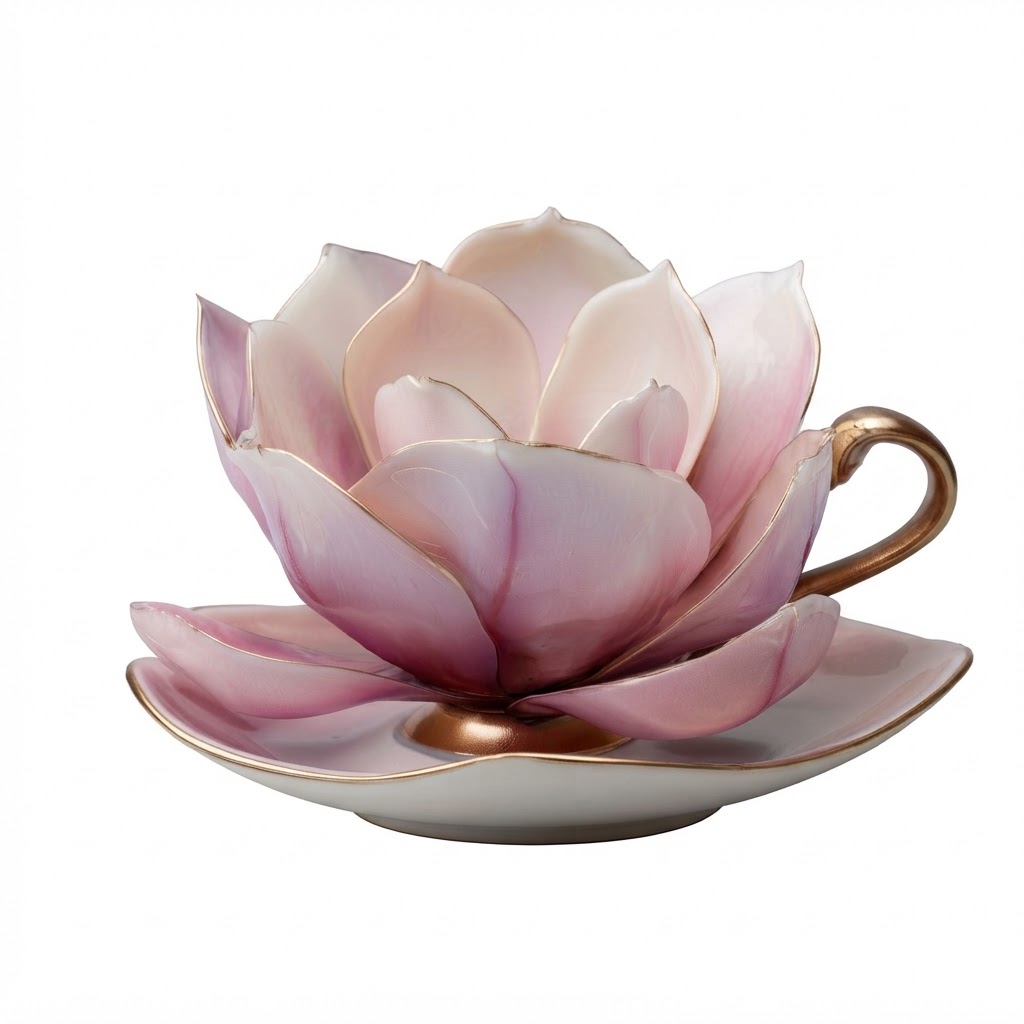 Lotus Flower Teacup free 3D printable STL