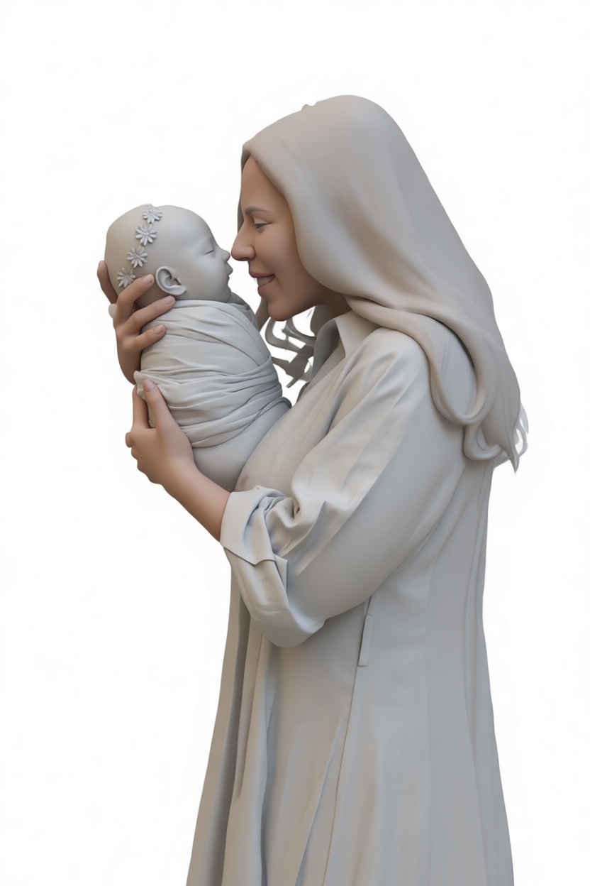 Mother and Baby Figurine free 3D printable STL