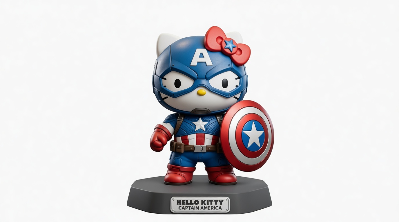 Hello Kitty Captain America Figurine free 3D printable STL