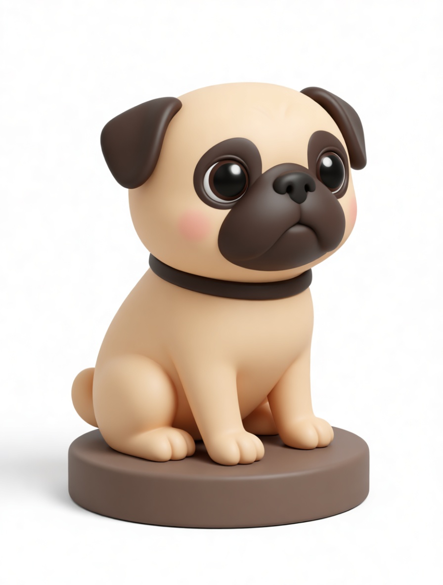 Pug Dog Figurine free 3D printable STL