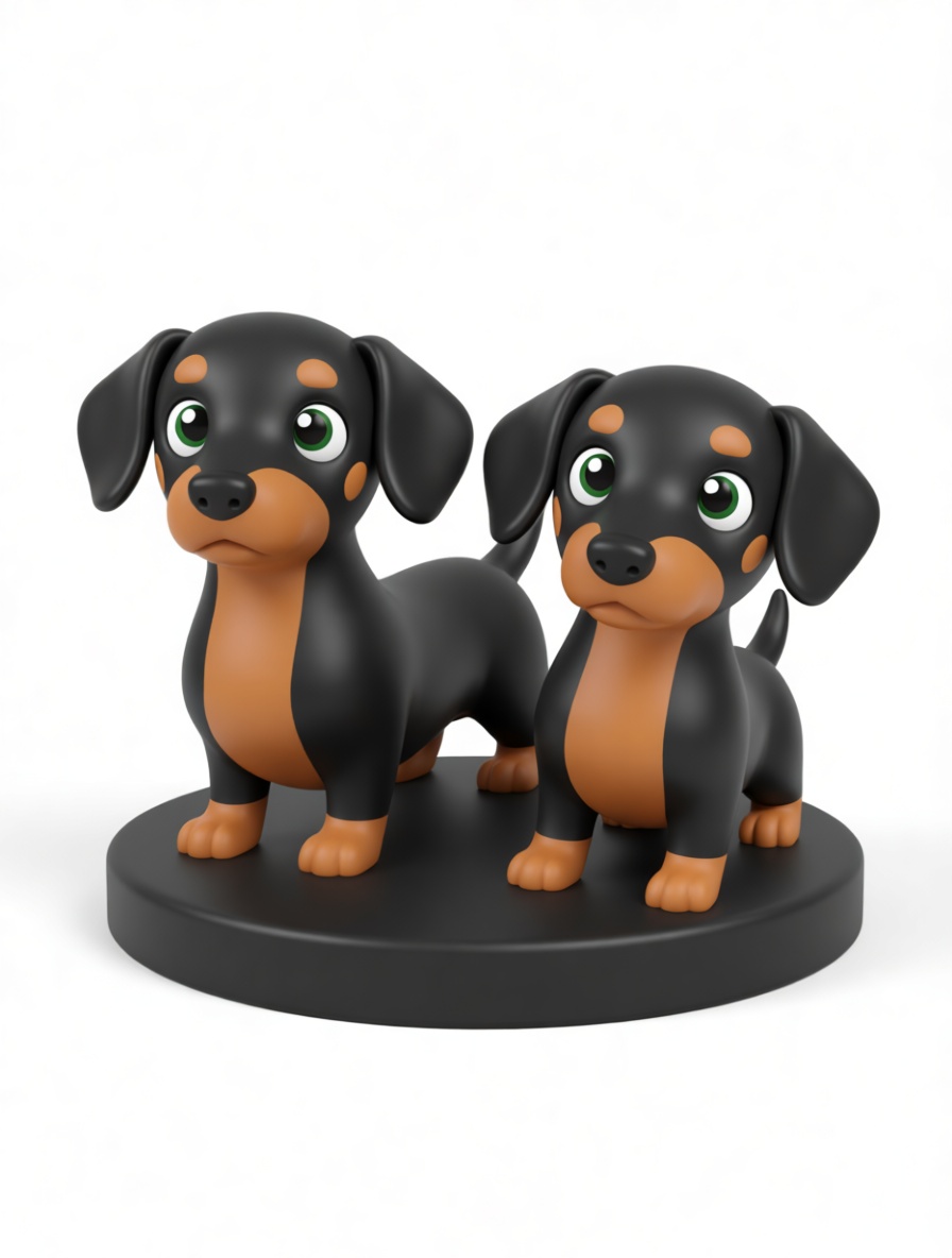Dachshund Puppies Figurines free 3D printable STL