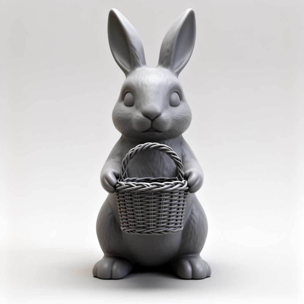 Bunny with Basket Figurine free 3D printable STL