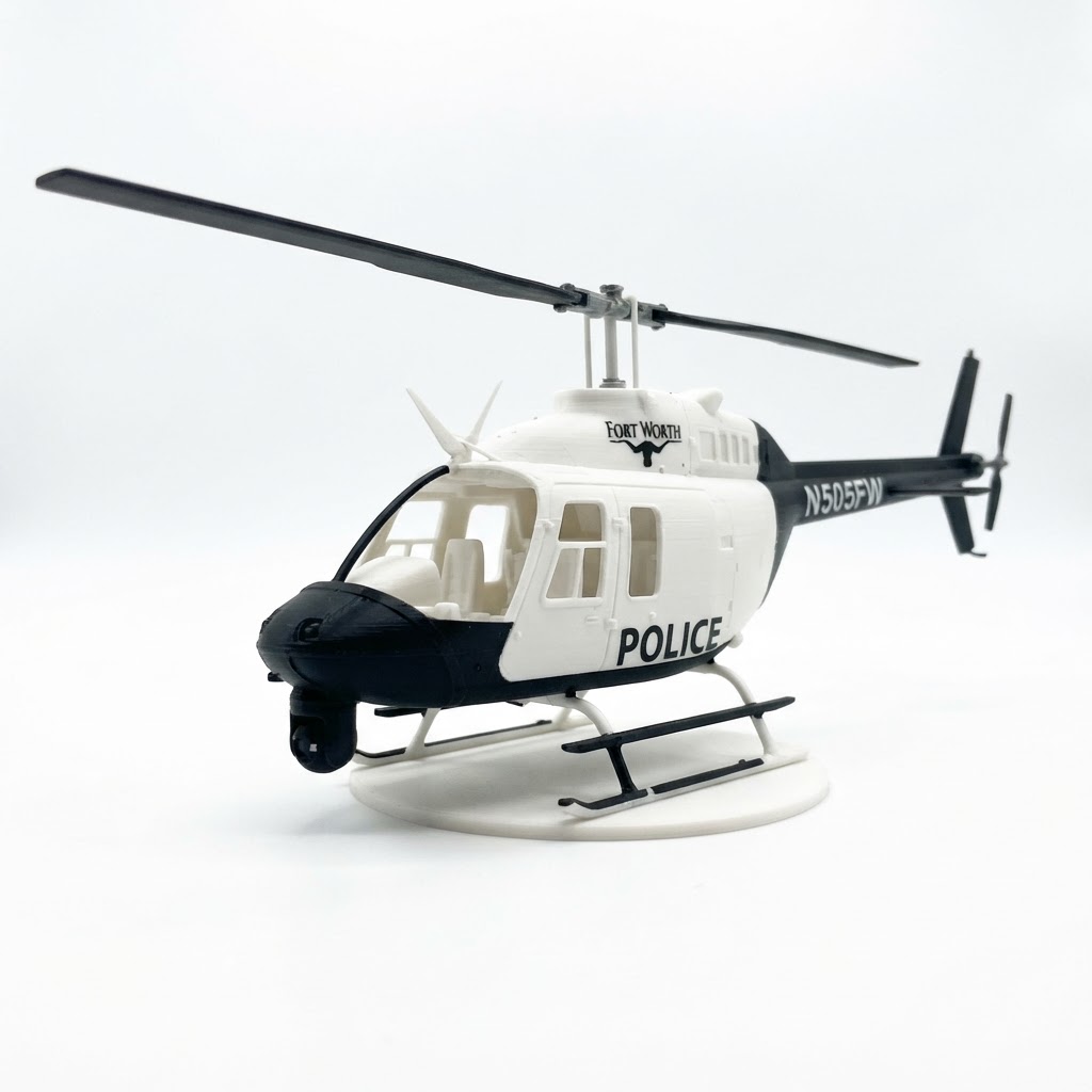 Bell 206 Police Helicopter Model free 3D printable STL