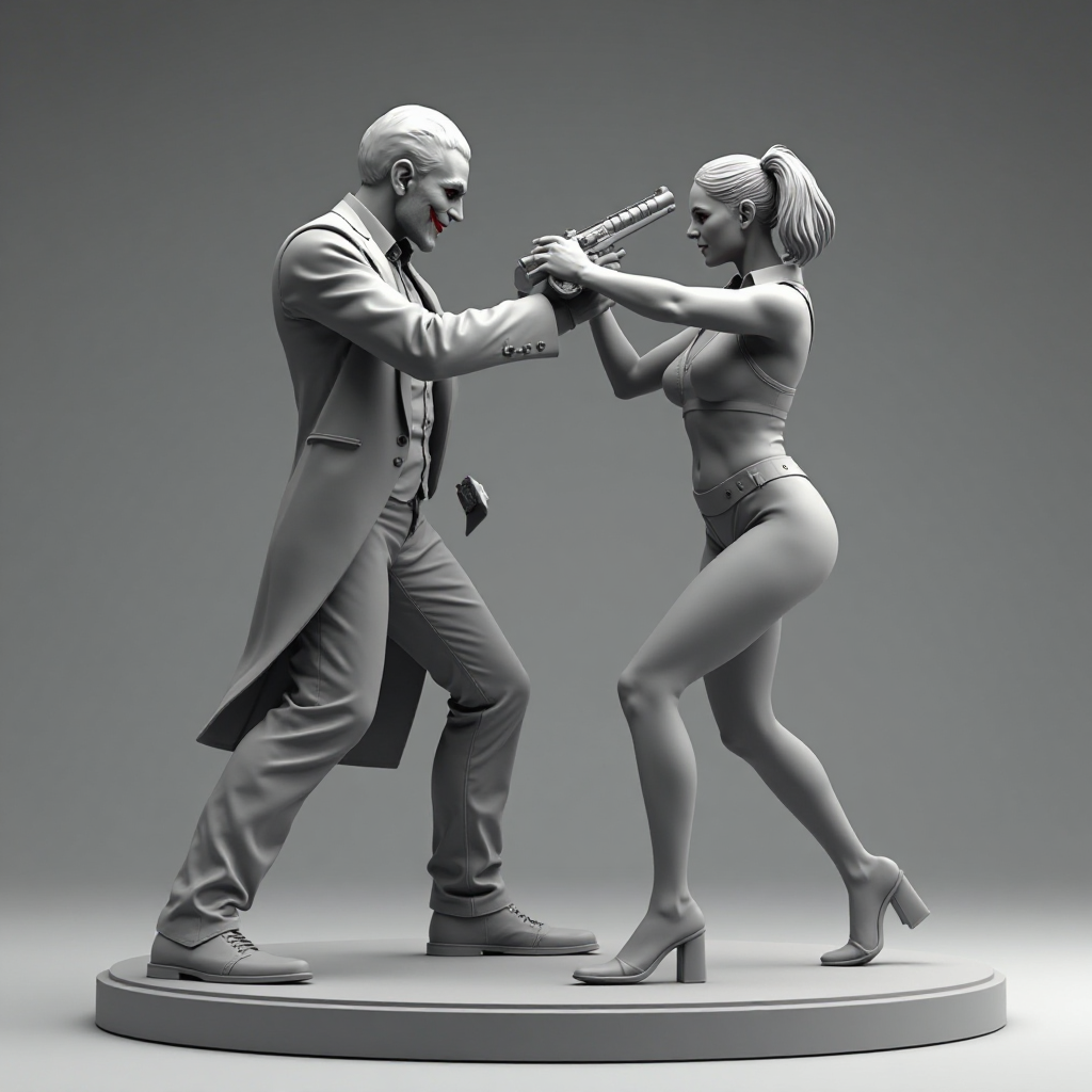 Joker and Harley Quinn Statue free 3D printable STL